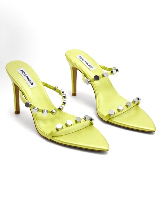 Steve Madden Shoes - Steve Madden Dorinda Studded Heels in Citron